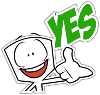 👍 388a003c YES yes, agree, okay, approval, cartoon, thumbs up telegram sticker