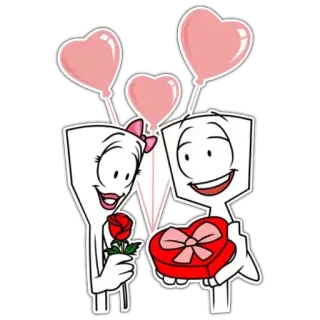 👩 3a71fe2c love, valentine's day, romance, hearts, gift, rose, cartoon, cute telegram sticker