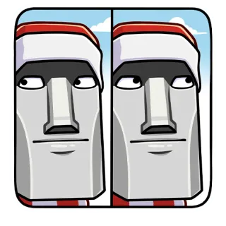 🗿 51afe036 Moai, Pulau Paskah, Kepala batu, Patung, Kartun telegram sticker