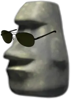 🗿 ad295430 moai, easter island, statue, sunglasses, meme telegram sticker