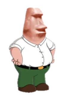 🗿 f45860f0 peter griffin, moai, meme, funny, crossover telegram sticker