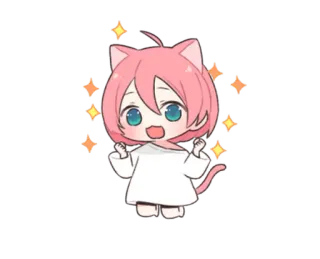 ✨ 1266d9d8 Anime, Gato, Chibi, Kawaii, Brilho telegram sticker