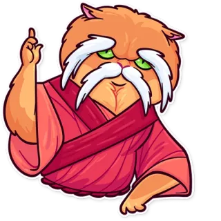 ☝️ 73fc746f 猫, 僧侣, 智慧, 东方, 卡通 telegram sticker