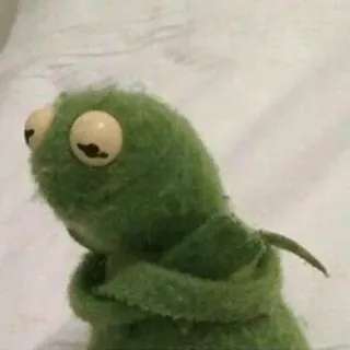 😔 69661a44 Kermit Kermit de Kikker, pop, meme, verdrietig, depressief telegram sticker