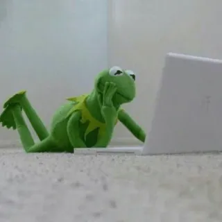 😐 71de88e6 Kermit Kermit de Kikker, Muppets, kikker, laptop, computer telegram sticker
