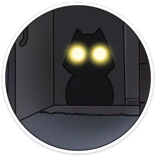 😺 0a10d92c 猫, 动物, 夜晚, 黑暗, 发光, 眼睛, 轮廓 telegram sticker