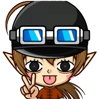 😄 4c6acb3f simbol perdamaian, melet, anime, helm, kartun, elf telegram sticker