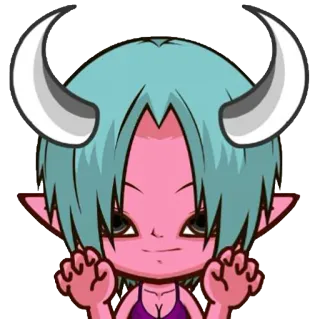 😄 a08fcb21 iblis, monster, anime, chibi, kartun, tanduk, imut, fantasi telegram sticker