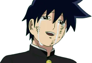 😭 2b55fd2a Mob Mob Psycho 100 动漫, 灵能百分百, 影山茂夫, 哭泣, 眼泪, 情绪化 telegram sticker