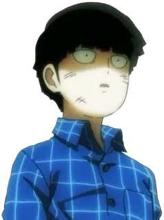 😨 5d234917 Shigeo Kageyama Mob Psycho 100 动漫, 灵能百分百, 影山茂夫, 角色, 卡通 telegram sticker