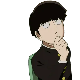 🤔 d5500f5a Shigeo Kageyama Mob Psycho 100 动漫, 灵能百分百, 影山茂夫, 思考, 角色 telegram sticker