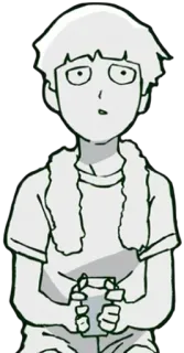 👁 d6e47640 Shigeo Kageyama Mob Psycho 100 动漫, 灵能百分百, 影山茂夫, 卡通 telegram sticker