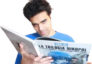 😏 dbcae1d8 LA TRILOGIA NIKOPOL livre, lecture, homme, sérieux, Nikopol telegram sticker