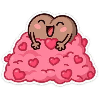 🥰 dfe0fc30 Herz, Liebe, glücklich, Cartoon, kawaii, Wolke, niedlich telegram sticker