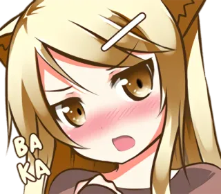 😳 1d0342f2 BAKA anime, baka, cute, blush, japanese telegram sticker