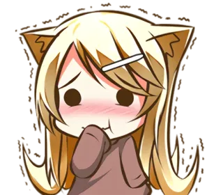 😂 4e3808ac anime, cartoon, chibi, cute, embarrassed telegram sticker