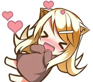 😍 5ff2f458 anime, cat, kawaii, love, happy, cute telegram sticker