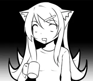 😵 a32152af anime, catgirl, cartoon, cute telegram sticker