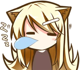 😪 afacd3e6 zzz anime, sleepy, cute, cat ears, manga, zzz telegram sticker
