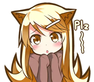 🤗 ecdd0238 Plz anime, cute, pleading, request, kawaii, begging, chibi telegram sticker