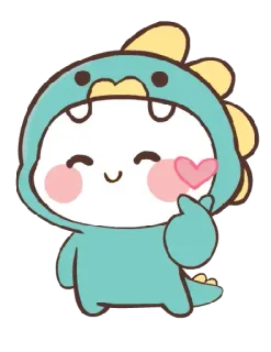 💗 1af7e87a 可爱, 恐龙, 卡哇伊, 贴纸, 卡通 whatsapp sticker