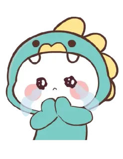 🥺 5d6037ff 恐龙, 哭, 可爱, 悲伤, 动漫, 贴纸 whatsapp sticker