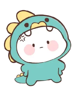 💢 8703b861 贴纸, 恐龙, 生气, 可爱, 卡通, 角色 whatsapp sticker