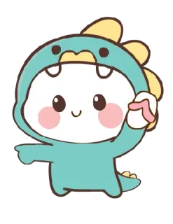 🩴 a0d10e8d 恐龙 (kǒnglóng), 卡通 (kǎtōng), 可爱 (kě'ài), 角色 (juésè), 卡哇伊 (kǎwāyī), 动物 (dòngwù) whatsapp sticker