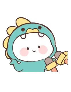 🤷 a3f5718f 卡通, 可爱, 恐龙, 麦克风 whatsapp sticker