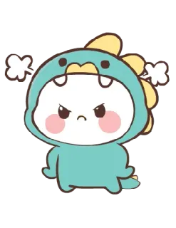😠 c2f3b6a8 卡通, 恐龙, 可爱, 生气, 角色, 动物, 贴纸 whatsapp sticker