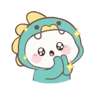 ✨ 01074ea6 dễ thương, khủng long, kawaii, hoạt hình, đáng yêu, lấp lánh, hào hứng telegram sticker