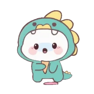 🍦 5e6e83c8 dễ thương, khủng long, động vật, hoạt hình, kawaii, nhân vật, nhãn dán telegram sticker