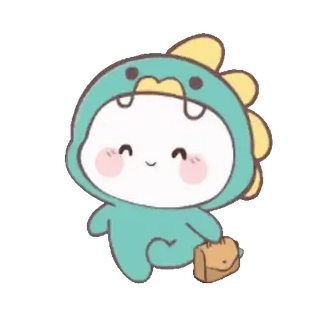 ☺️ 04eb18c0 süß, dinosaurier, cartoon, kawaii, tier, charakter, zeichnung, aufkleber telegram sticker