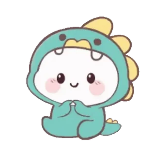 😳 e263490f süß, dinosaurier, baby, cartoon, kawaii, tier, chibi, aufkleber telegram sticker