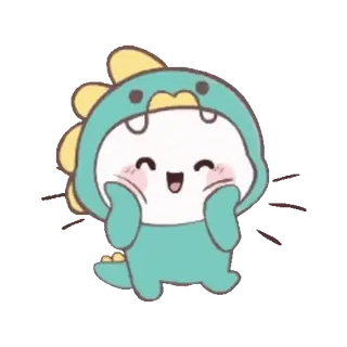 😍 e7a2ff0e dinosaurier, süß, cartoon, kawaii, tier, zeichnung, aufkleber telegram sticker