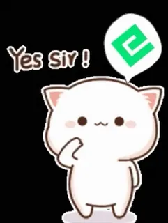 🙇‍♀ 8f045620 Yes sir! kucing, siap, imut, binatang, stiker telegram sticker