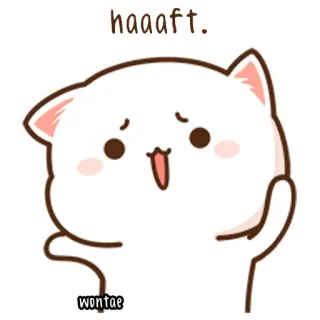 🍥 4eae93f2 haaaft. kot, słodki, kreskówka, animowany, kawaii, zwierzę telegram sticker
