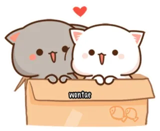 🍥 5131ecab wontae kot, słodkie, naklejka, kreskówka, zwierzęta, kawaii telegram sticker