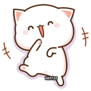 🍥 66ce9ce8 wontae kot, uroczy, zwierzę, naklejka telegram sticker