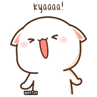 🍥 6ec10217 kyaaaa! kot, słodki, kawaii, naklejka, zwierzę telegram sticker