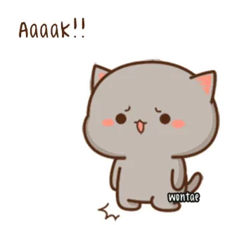 🍥 84d95aa2 Aaaak!! kot, słodki, kawaii, kreskówka, zwierzę, naklejka telegram sticker