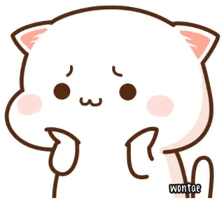 🍥 88e814b6 wontae kot, słodki, naklejka, kawaii, zwierzę telegram sticker