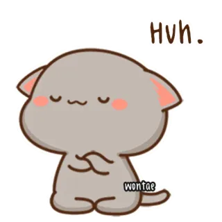🍥 abb008f8 Huh. kot, słodki, zwierzę, co?, naklejka telegram sticker