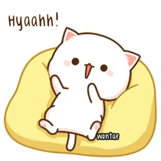 🍥 b70f51d6 Hyaahh! kot, słodki, naklejka, kreskówka, animowany telegram sticker