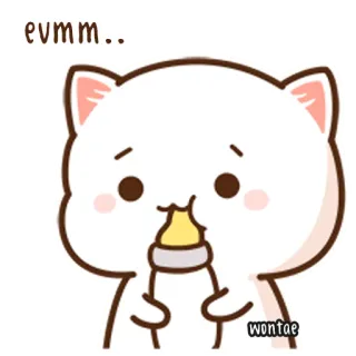 🍥 e7a9ae97 evmm.. kot, słodki, dziecko, mleko, naklejka telegram sticker