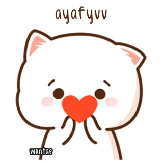 🍥 eb7db14f ayafyvv kot, słodki, serce, zwierzę, kreskówka telegram sticker