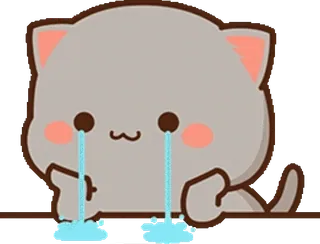 🥲 4a8d8c80 gatto, piangere, triste, lacrime, kawaii, animale, cartone animato telegram sticker