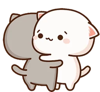 🤗 4df01228 แมว, น่ารัก, กอด, มิตรภาพ, ความรัก, การ์ตูน, สัตว์ telegram sticker