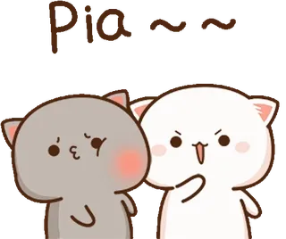 👍 5ea70182 Pia~~~~ แมว, น่ารัก, การ์ตูน telegram sticker