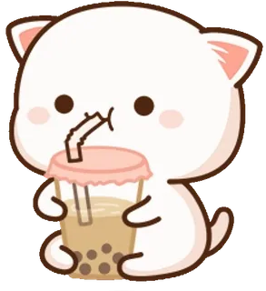 🙄 ee3c9f0e แมว, ชานมไข่มุก, ไข่มุก, เครื่องดื่ม, น่ารัก, คาวาอิ telegram sticker